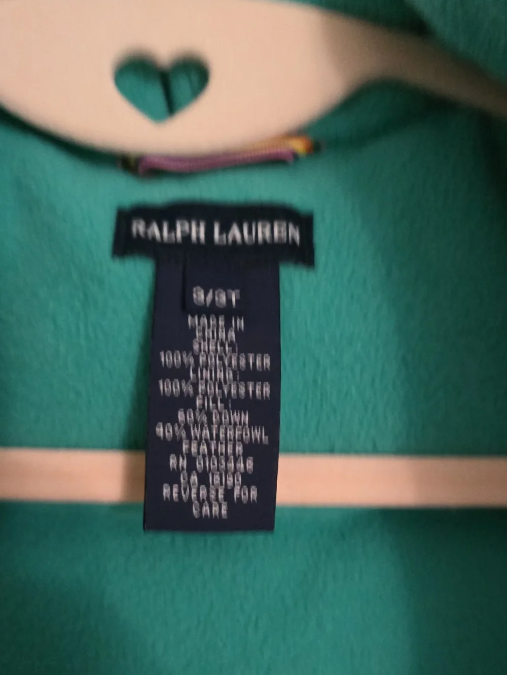 Ralph Lauren Teal Green Puffer Coat